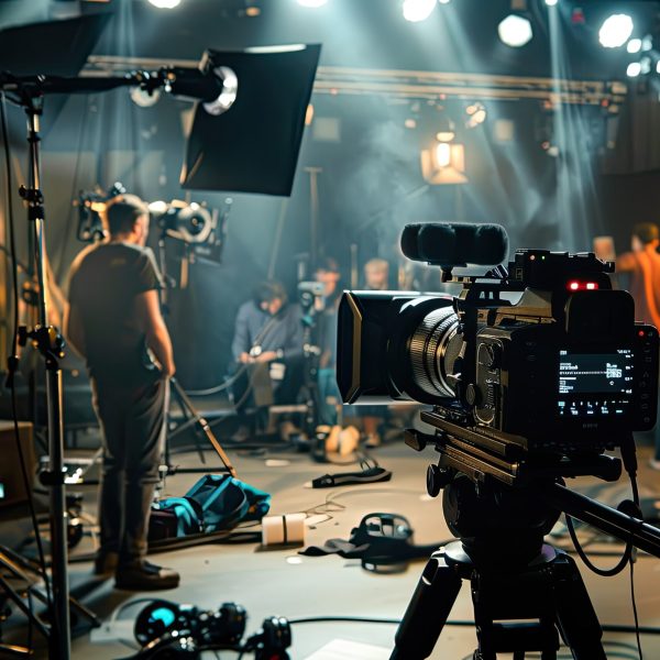 Backstage of a Film Shoot with Professional Camera Crew and Equipment, high detail, 8k --ar 3:2 --v 6 Job ID: c83d3d39-c491-4960-a288-906cbb5f516c
